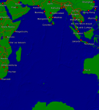 Indischer Ozean Städte + Grenzen 3575x4000